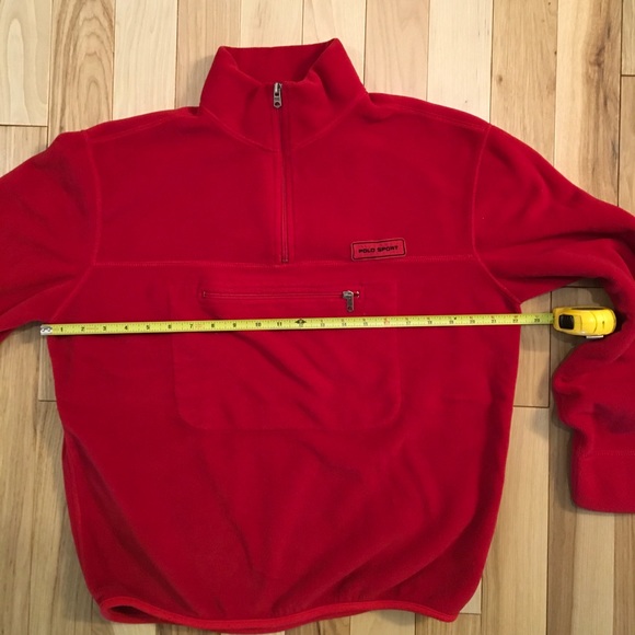 Vintage Ralph Lauren Polo Sport Men’s 1/4 Zip Fleece Jacket Red Size M Polartec - Picture 8 of 11